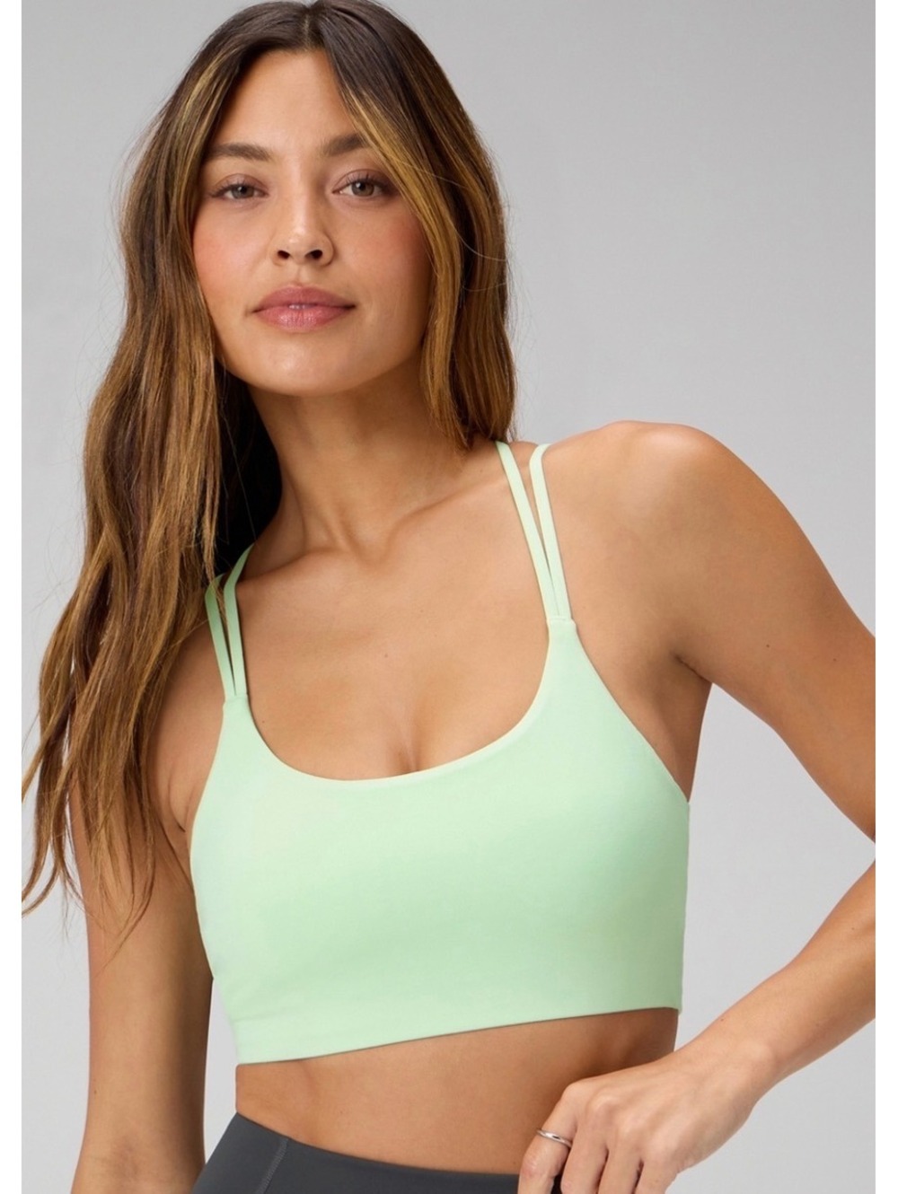 Fabletics Principle Low Impact Strappy Bra Color Neo Lime Size Medium